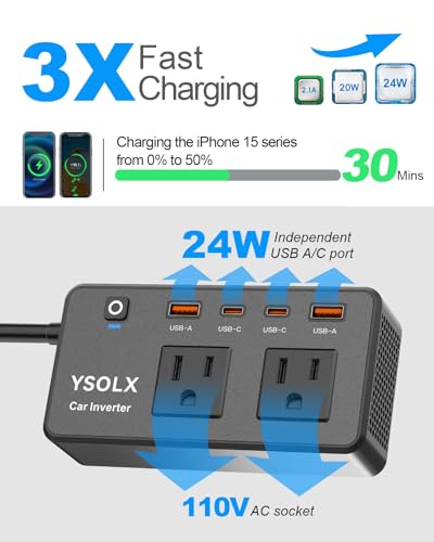 300W Portable Charger Car Power Inverters for Vehicle