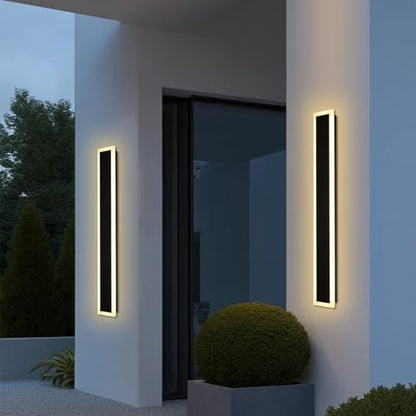 2 Pack Modern Outdoor Long Wall Lights Fixture (2 Count)