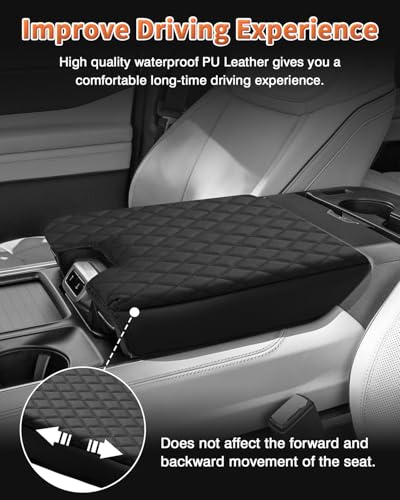 Custom for 2026 2025 Ford Expedition Platinum Center Console Cover Armrest Cover for Expedition Accessories Armrest Cushion Pad Leather Middle Console Cover Seat Box Protector Anti