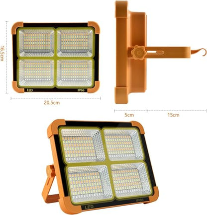 Portable LED Solar Work Light 100W 16500mAh 10000LM