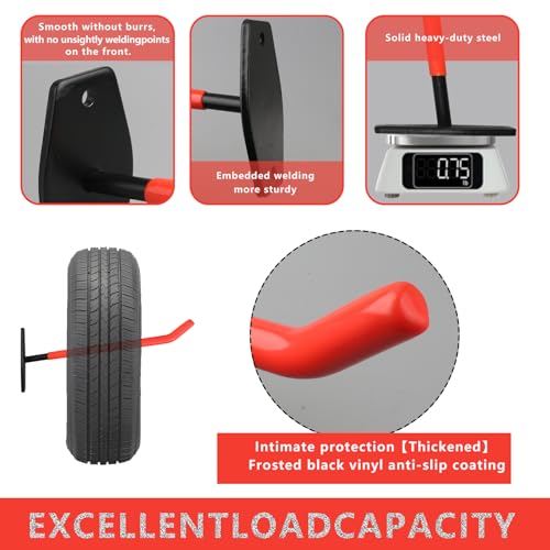 8 Pcs Wall Mount Garage Tires Hooks (8 Count)