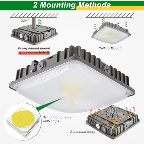 LED Canopy Garage Light 3CCT LED Gas Station Commercial Fixture Lights