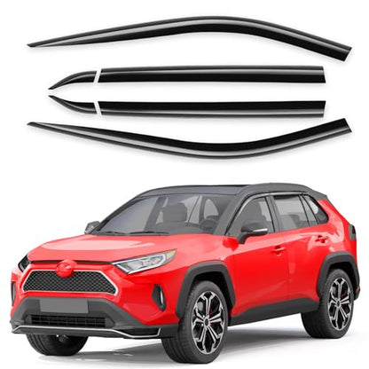 Tape On Window Visors Rain Guards for Toyota RAV4 2019 (6 Count)