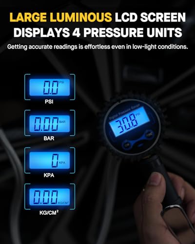 Digital Tire Inflator with Pressure Gauge 200 PSI