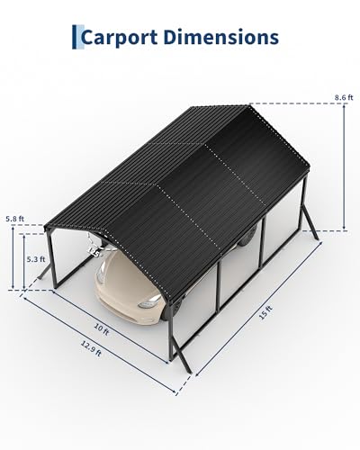 10x15x9 ft Metal Carport