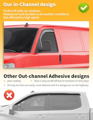 Window Rain Guards for Chevy Express Van & GMC Savana 2500 3500 1996