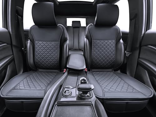 Car Seat Cover Full Set Leather Waterproof Front Rear Black