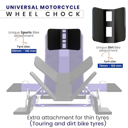 Universal Wheel Chock for Motorcycle Stand for Trailer Completely Adjustable Detachable Foldable Wheel Chock