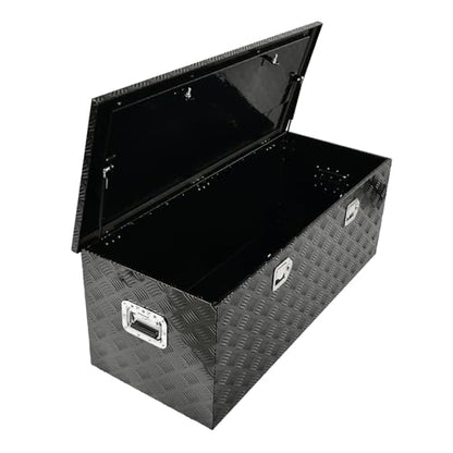 48In Aluminum Tool Box 5 Bar Tread Chest Box Flatbox for Truck Car Outdoor