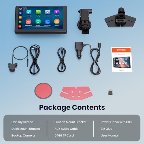 9" Wireless Apple CarPlay & Android Auto Screen for Car