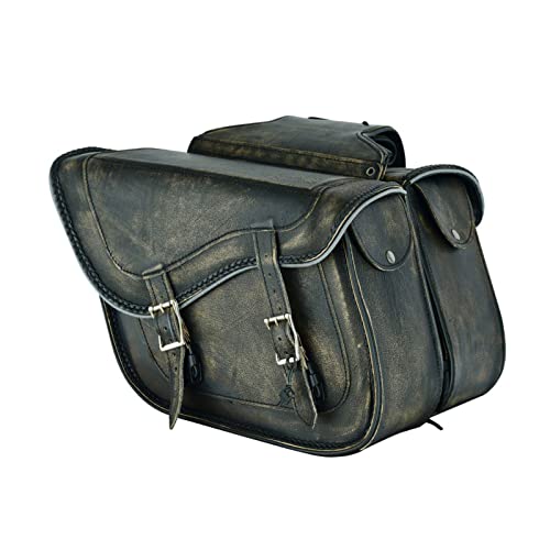 Motorcycle Saddle Bags Genuine Leather Motorcycle Luggage Bag For Softails Sportsters and Choppers