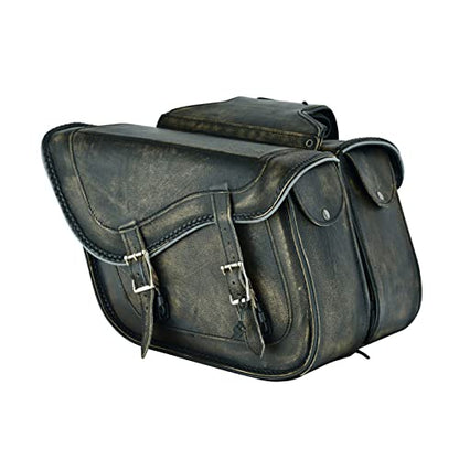 Motorcycle Saddle Bags Genuine Leather Motorcycle Luggage Bag For Softails Sportsters and Choppers