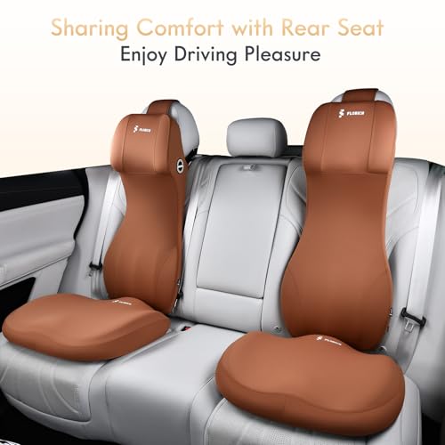 Memory Foam Seat Cushion for Car and Lumbar Support Headrest Pillow Ergonomic Car Seat Back Support Neck Pillow for Driving Truck Driver Seat Cushion Lumbar Pillows for Back Pain Relief