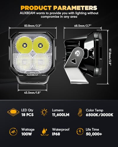 Color Play Series 3 Inch LED Pod Light Off (2 Count)