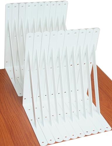 20 Pack L11 x H 8" White Heavy Duty Shelf Brackets with Screws Metal Shelf Brackets Shelf Support Angle Brackets for Shelves L Brackets Heavy Duty Floating Shelf (20 Count)