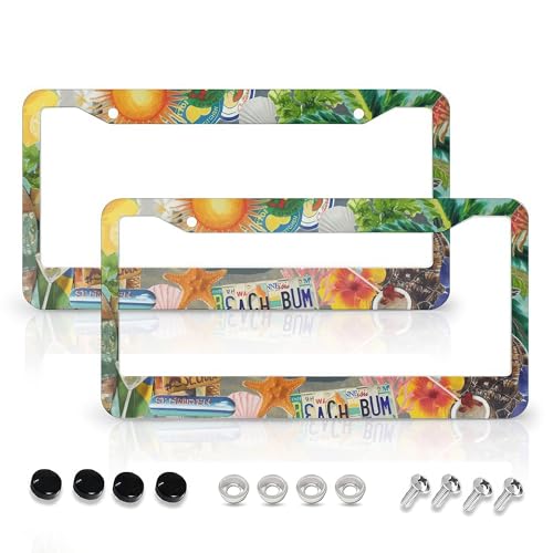 Summer Beach License Plate Frames