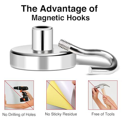 Magnetic Hooks 50lbs Strong Magnets Hook 18 Pack