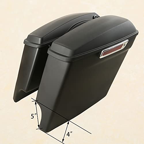 Motorcycle Stretched Saddlebags with Chrome Conversion Brackets Fit For Harley Softail Deluxe Heritage Softail 1984