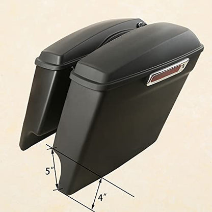 Motorcycle Stretched Saddlebags with Black Conversion Brackets Fit For Harley Softail Deluxe Heritage Softail 1984