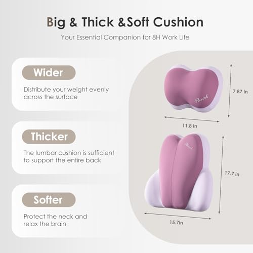 Lumbar Support with Car headrest Back Pillow for Chairs Headrest Pillow for Car Ergonomic Ultrathick Memory Foam Back Pillow for Office Chair