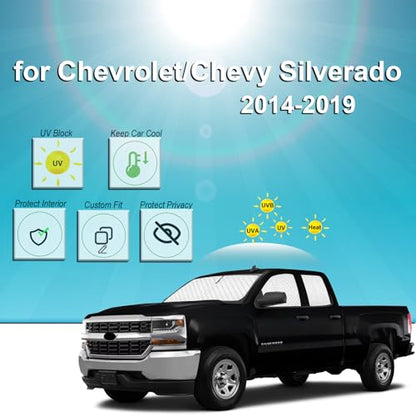 5pcs Thicken Sun Shades for Chevy Silverado 1500 2014