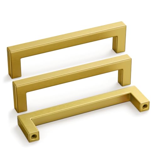 35 Pack 5 Inch Gold Cabinet Handles Brushed Brass Drawer Pulls
