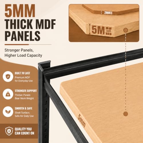 Heavy Duty Wood Bookshelf Adjustable Storage Shelving Unit for Home Office