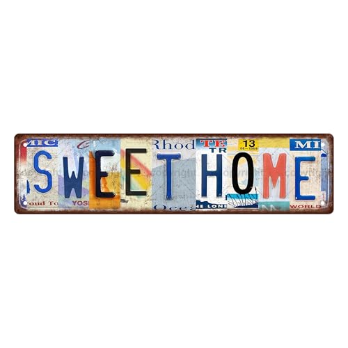 SWEET HOME SPACE Metal Tin Street Sign Bar Cafe Garage Cave Home Room Wall Bathroom Farmhouse Garden Porch Patio Decor