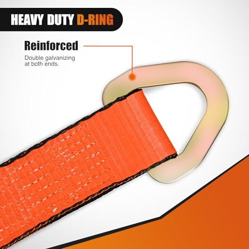 4PCS 2"x 38" Axle Tie Down Straps with Protective Sleeve D (4 Count)