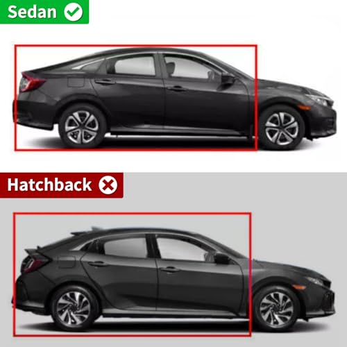 Outside Mount Window Visors Rain Guards for Honda Civic 4Dr Sedan 2012 (4 Count)