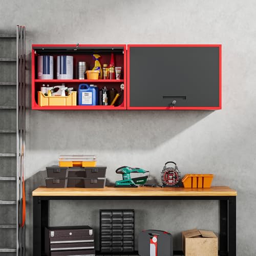 Metal Garage Wall Cabinet with Doors and Shelves