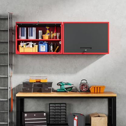 Metal Garage Wall Cabinet with Doors and Shelves