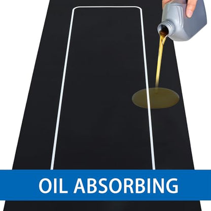 Motorcycle Mat Garage Floor Rug Washable Parking Mats for Garage Floors Non Slip Oil Absorbent Pad Rubber Backing Layer Protects Floor
