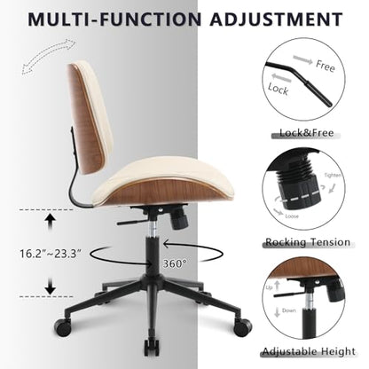 Home Office Chair No Arms with Wheels