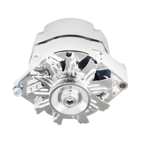 New Chrome 1 Wire Self Exciting Alternator High Output 120Amp Replacement for GM 305 350 BBC SBC 10SI for Chevy for Buick Street Rod Hot Rod