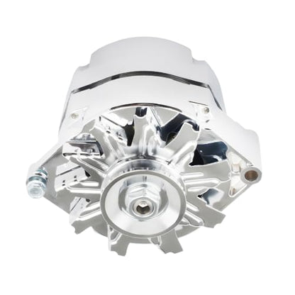 New Chrome 1 Wire Self Exciting Alternator High Output 120Amp Replacement for GM 305 350 BBC SBC 10SI for Chevy for Buick Street Rod Hot Rod