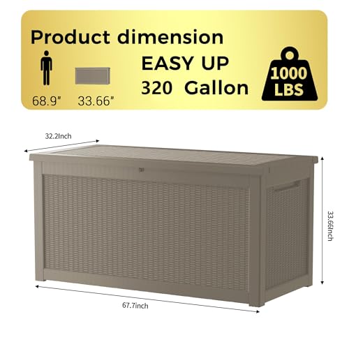 320 Gallon Lockable Resin Deck Box