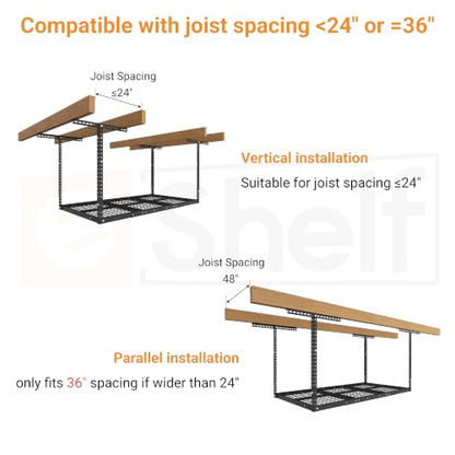3x8ft Overhead Garage Storage Rack