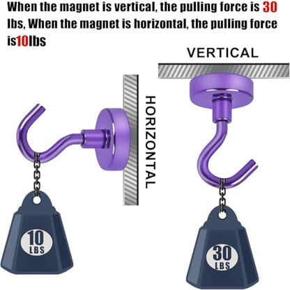 Magnetic Hooks 20pcs 30lbs Cruise Essentials 2026 Magnet Hook Purple (20 Count)