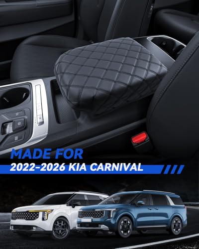 Armrest Cover for Kia Carnival 2026 2025 2024 2023 2022 Accessories Center Console Middle Lid Pad Protector for Car Elbow Rest