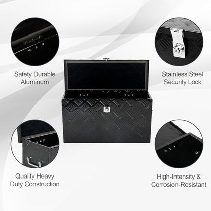 24 Inch Aluminum Tool Box 5 Bar Tread ToolBox for Truck Bed Car Outdoor