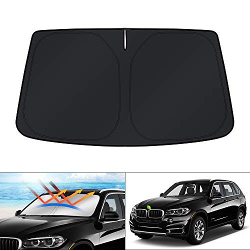 Windshield Sun Shade for BMW X5 2014 2015 2016 2017 2018 Accessories Custom Fit Window Sun Visor Protector Foldable Sunshade Blocks UV Rays Keep Your Car Cool