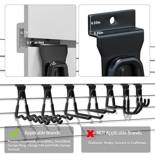 Slatwall Hooks 10 Pack Heavy Duty Multi Sizes (10 Count)