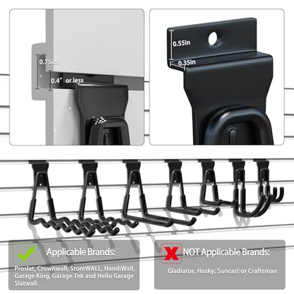 Slatwall Hooks 10 Pack Heavy Duty Multi Sizes (10 Count)