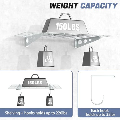 2 Pack Garage Wall Shelves