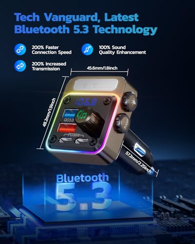 54W Bluetooth 5.3 Car Adapter