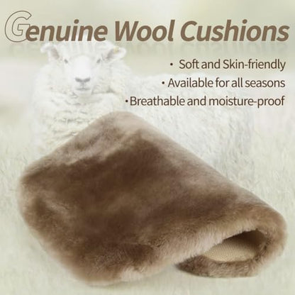 Genuine Sheepskin Car Seat Cushion Seat Covers for Cars Trucks SUV Comfort Seat Protector Pad for Car Driver Seat Car Accessories for Women Office Chair Car Decor