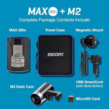 MAX 360c Radar Detector with M2 Smart Dash Cam