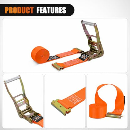 E Track Ratchet Straps 2 Pack 2" x 12' (2 Count)