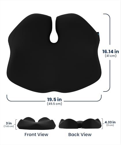 Elevate Series by Everlasting Comfort Doctor Recommended Memory Foam Seat Cushion for Office Chairs & Car
